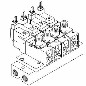 VV3QZ12-10C 集装式型号 插头式组件 SMC3通电磁阀